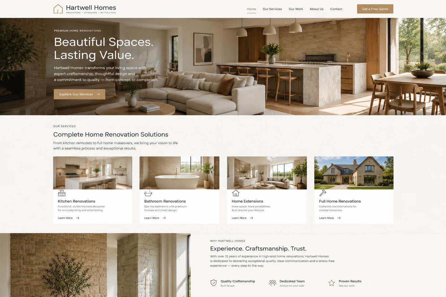 Hartwell Homes — home-services concept website